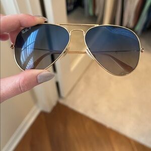 Ray-Ban Polarized Blue Lens with Tan Leather Case